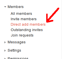 "Direct Add Members" button
